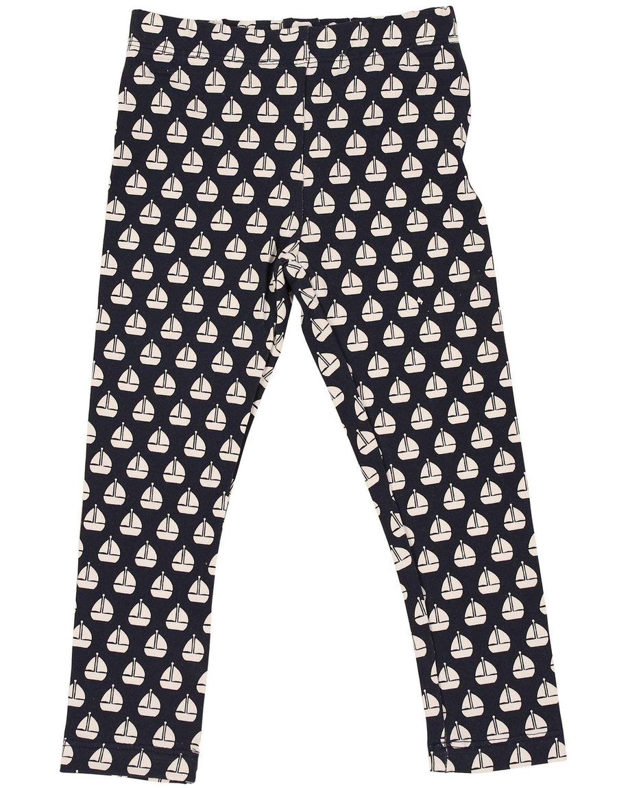 Legging with Sail Boat Print Navy