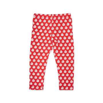 Legging with Sail Boat Print Red