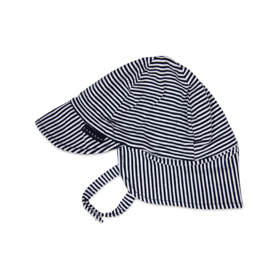 Cotton Legionnaires Sun Hat Navy Stripe