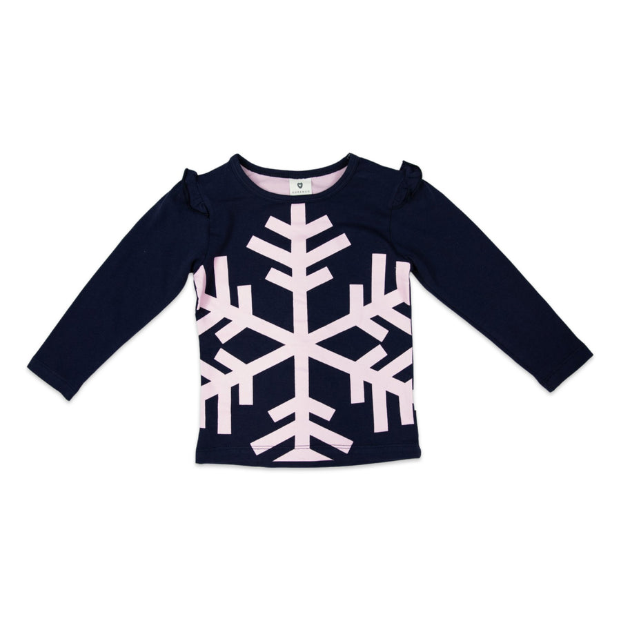 Snowflake Print Top Navy