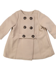 Double Breasted Satin Lined Overcoat Beige