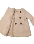 Double Breasted Satin Lined Overcoat Beige