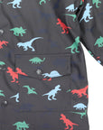 Dinosaur Raincoat Terry Towelling Lined Charcoal