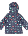 Dinosaur Raincoat Terry Towelling Lined Navy