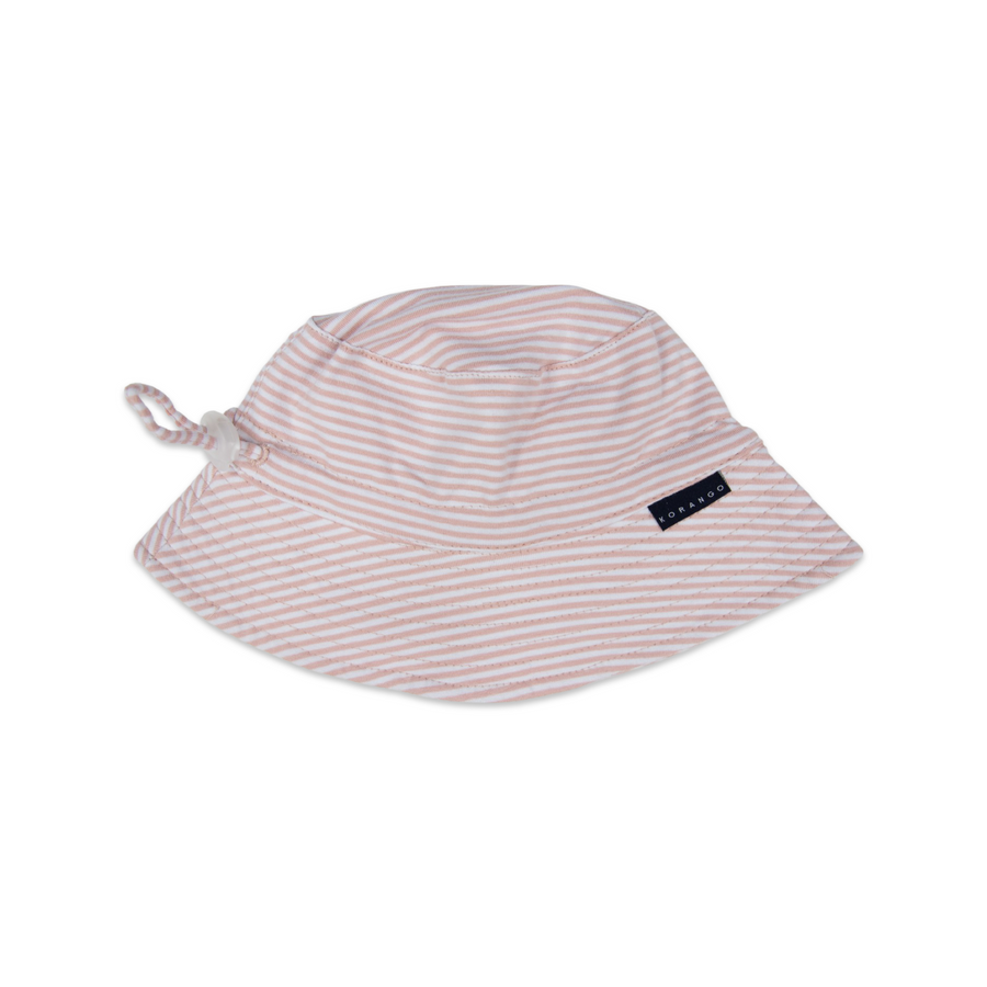 Cotton Sun Hat Dusty Pink Stripe