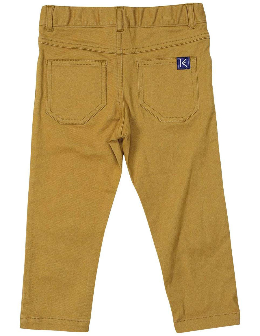 Stretch Twill Chino with Adjustable Waist Mustard