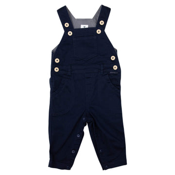 Stretch Twill Overalls with Button Navy