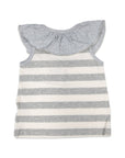 Subtle Stripes Striped Blouse with Frill Grey