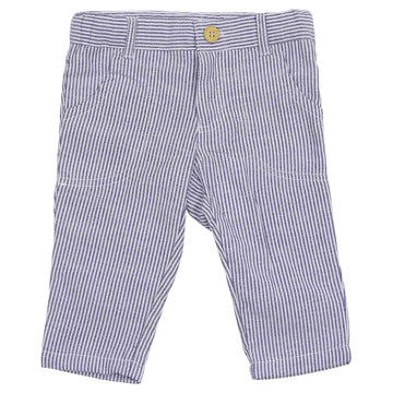 Striped Cotton Twill Pants Navy
