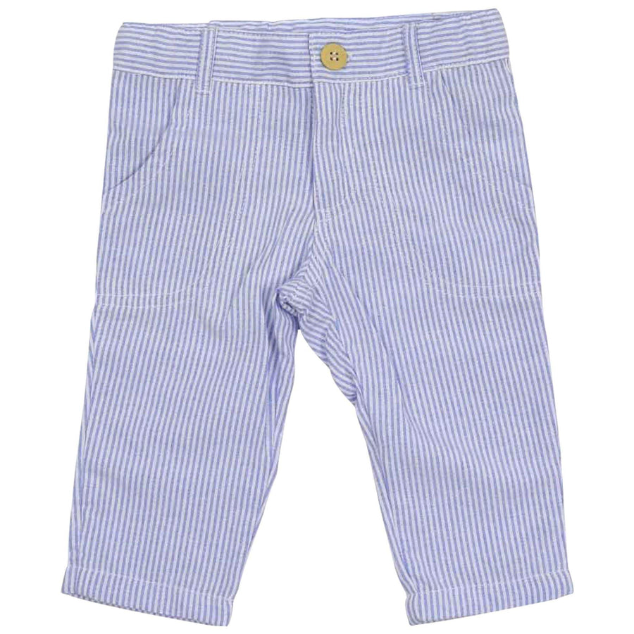 Striped Cotton Twill Pant Blue