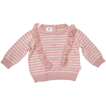 Frill Knit Sweater Pink