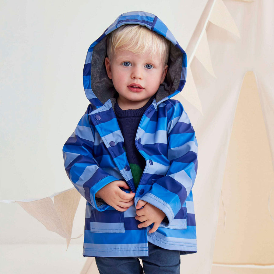 Striped Raincoat Navy