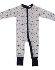 Under the Sea Zip Onesie Grey