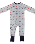 Under the Sea Zip Onesie Grey