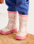 Unicorn & Rainbows Gumboot Dusty Pink