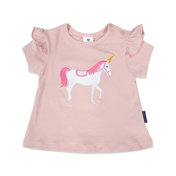Swing Top with Unicorn Print Pink