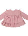 Soft Woven Frill Blouse Pink
