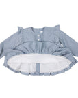 Soft Woven Frill Blouse Grey