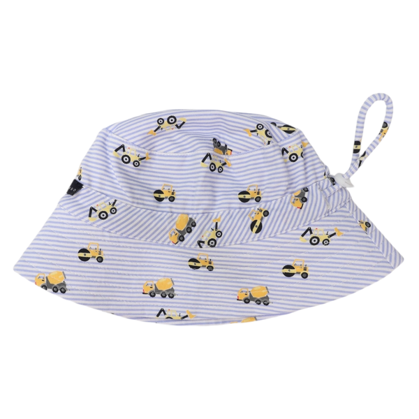 Trucks and Diggers Cotton Sun Hat Blue