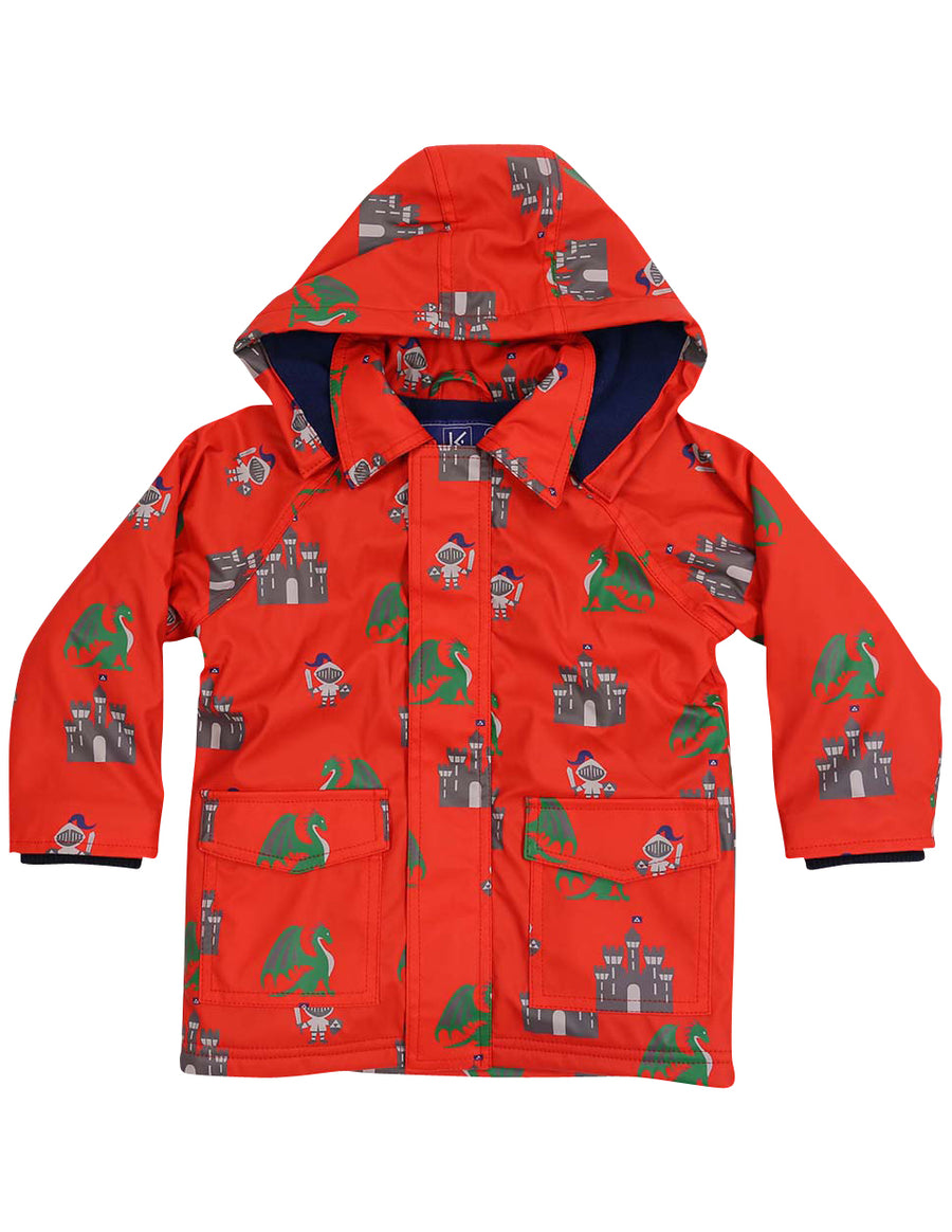 Knights and Dragons Raincoat Red