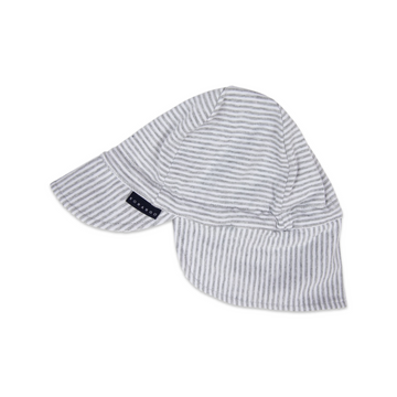 Cotton Legionnaires Sun Hat Grey Marle Stripe