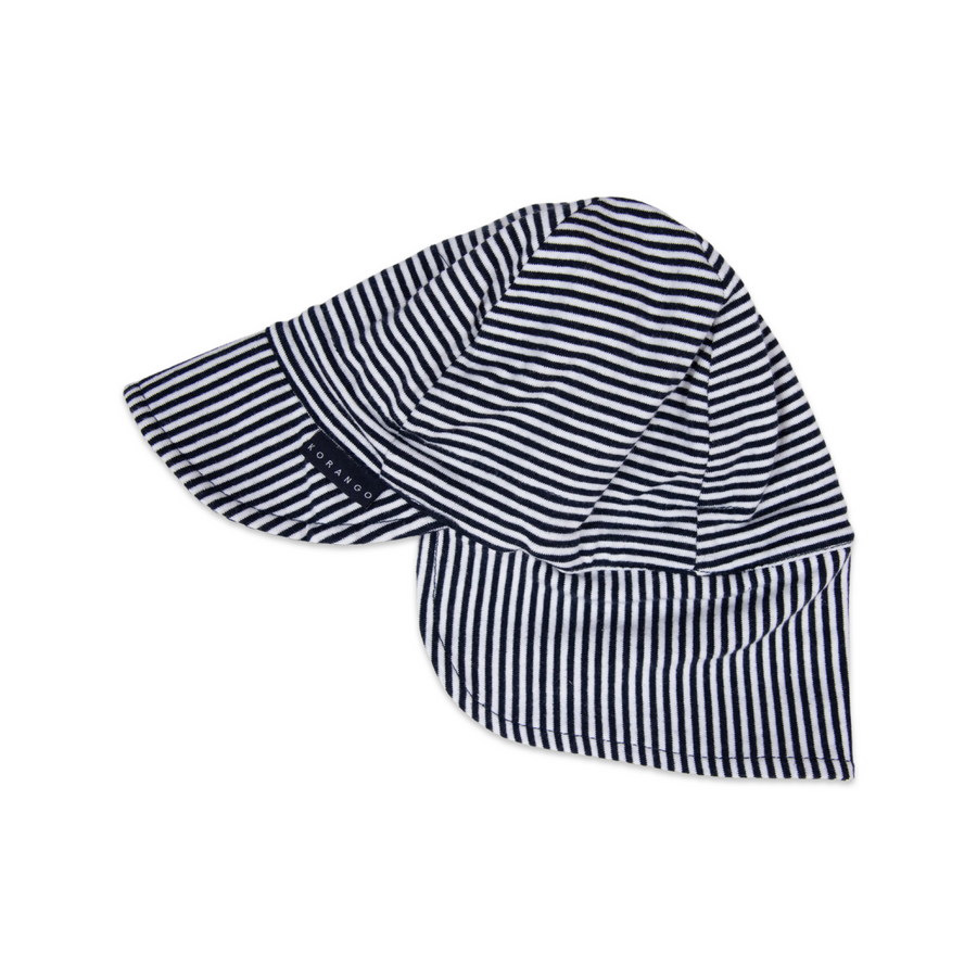 Cotton Legionnaires Sun Hat Navy Stripe