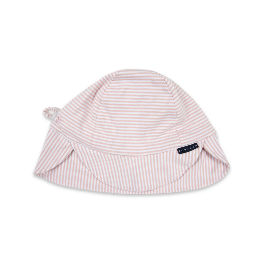 Cotton Legionnaires Sun Hat Dusty Pink Stripe