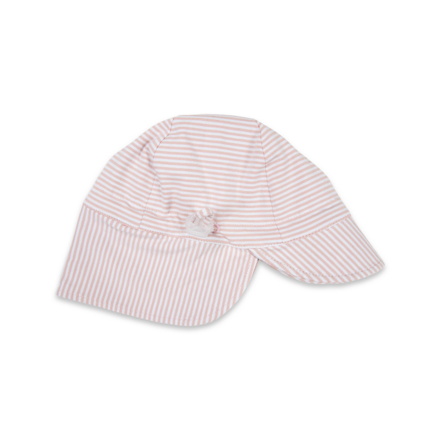 Cotton Legionnaires Sun Hat Dusty Pink Stripe