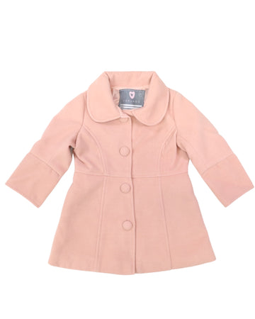 Faux Wool Collared Overcoat Dusty Pink