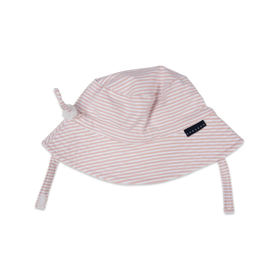 Cotton Sun Hat Dusty Pink Stripe