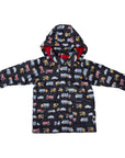 Cars and Trucks Raincoat Navy