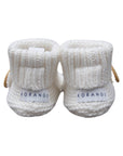 Cotton Knit Button Bootie with Gift Box White