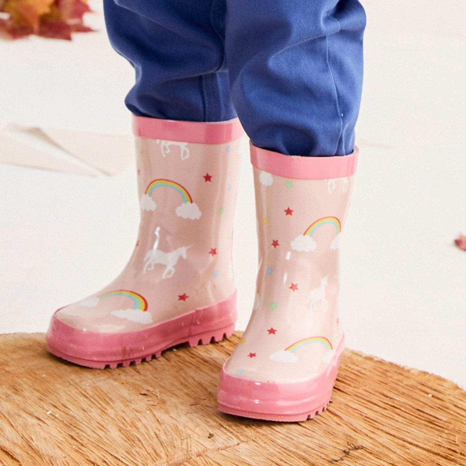 Unicorn & Rainbows Gumboot Dusty Pink